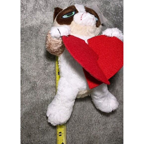Grumpy Cat Plush Stuffed Animal Toy with Broken Heart Valentine's Day 9" - Picture 9 of 16